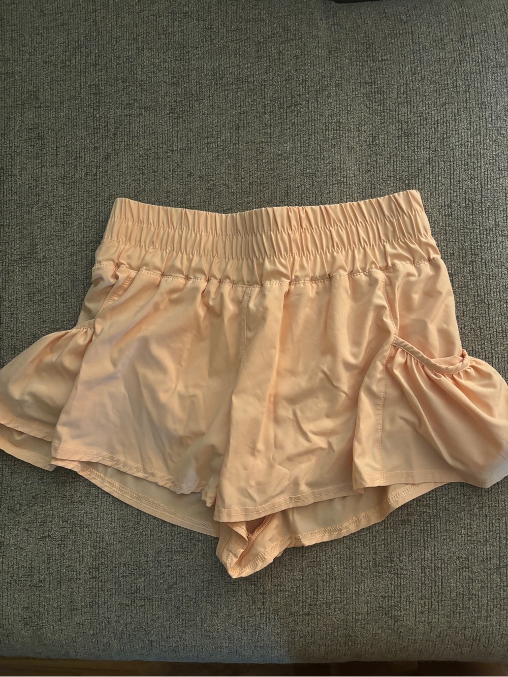 AS Revival Women’s Peach Elastic Waist Ruffle Women’s Shorts